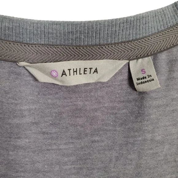 Athleta Size S Dress T-shirt Side Ruched Jersey Knit Athleisure Heathered Gray - Picture 8 of 12